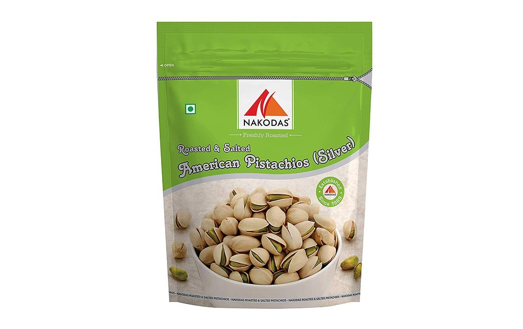 Nakodas Roasted & Salted American Pistachios (Silver)   Pack  250 grams